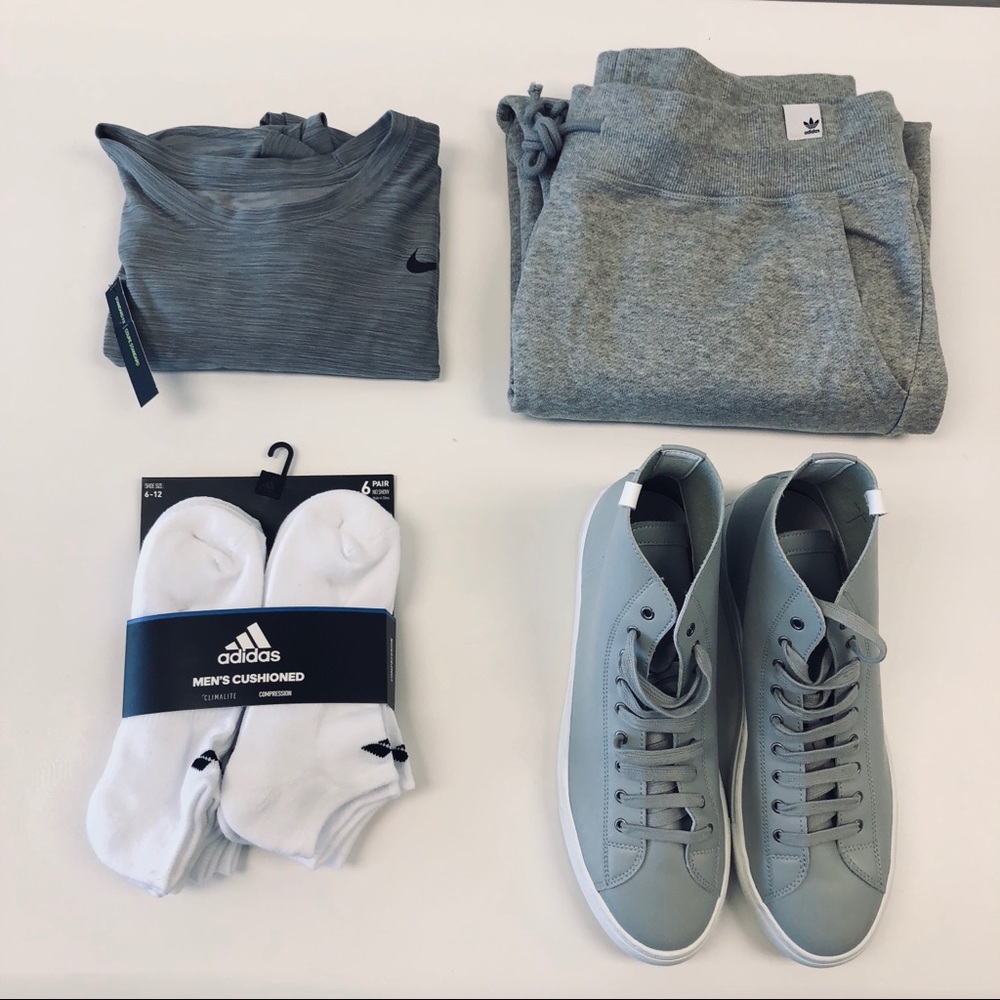 Laced Grey Leather High Tops